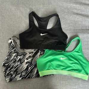 Lot of 3 Nike Dri-fit Women’s Sports Bras size Medium.